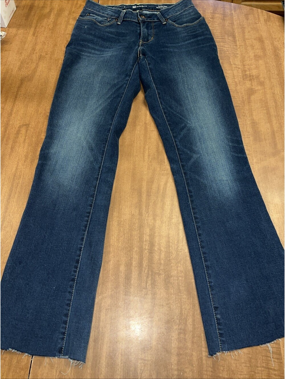 Levi's Modern Rise Bold Curve Bootcut Skinny Jeans Raw Hem Size 26